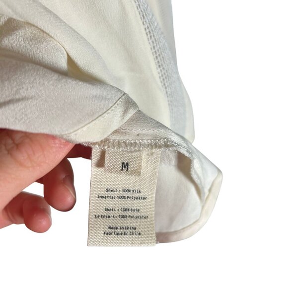 LAgence Off White V-Neck Silk Blouse Women's Size M - Picture 5 of 7